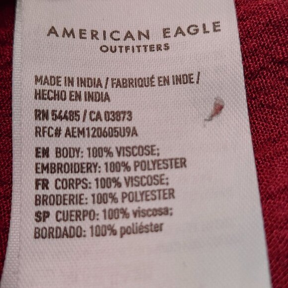 American Eagle Women's Boho Style Embroidered Crop Top - Picture 8 of 9